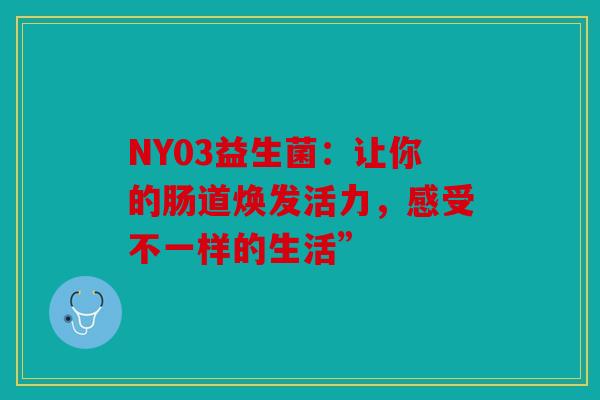NY03益生菌：让你的肠道焕发活力，感受不一样的生活”