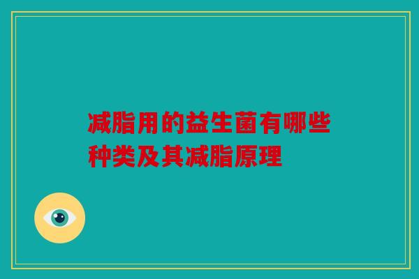 减脂用的益生菌有哪些种类及其减脂原理