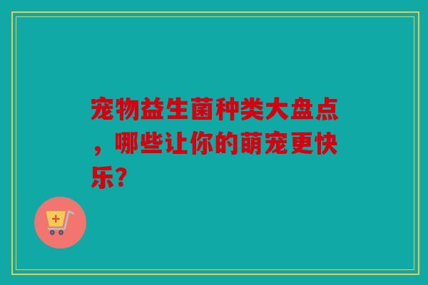 宠物益生菌种类大盘点，哪些让你的萌宠更快乐？