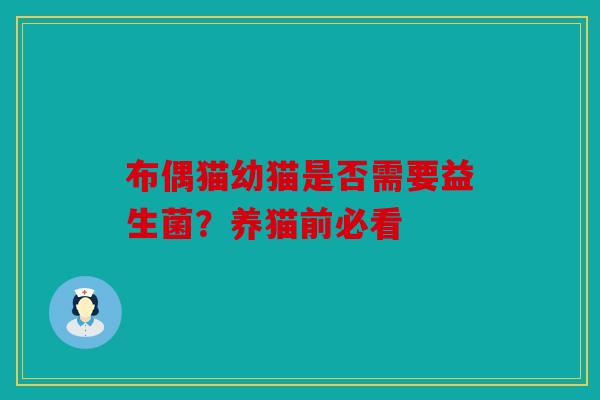 布偶猫幼猫是否需要益生菌？养猫前必看