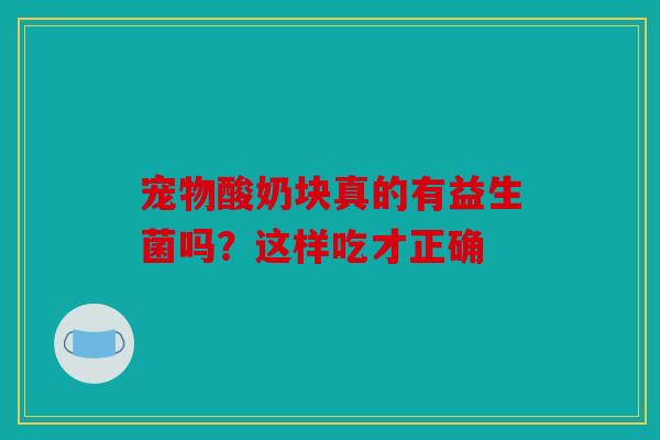 宠物酸奶块真的有益生菌吗？这样吃才正确