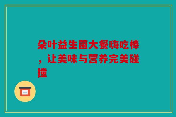 朵叶益生菌大餐嗨吃棒，让美味与营养完美碰撞