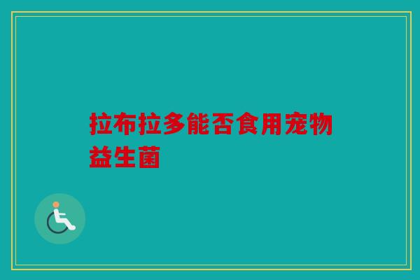 拉布拉多能否食用宠物益生菌