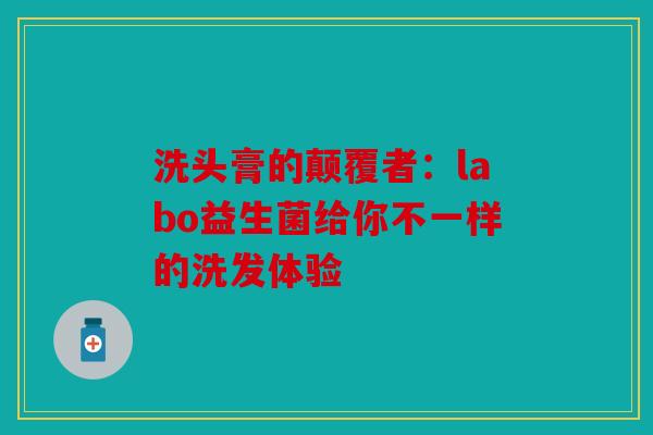 洗头膏的颠覆者：labo益生菌给你不一样的洗发体验