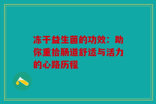 冻干益生菌的功效：助你重拾肠道舒适与活力的心路历程
