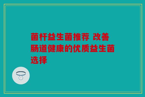 菌杆益生菌推荐 改善肠道健康的优质益生菌选择