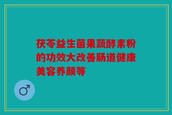 茯苓益生菌果蔬酵素粉的功效大改善肠道健康美容养颜等