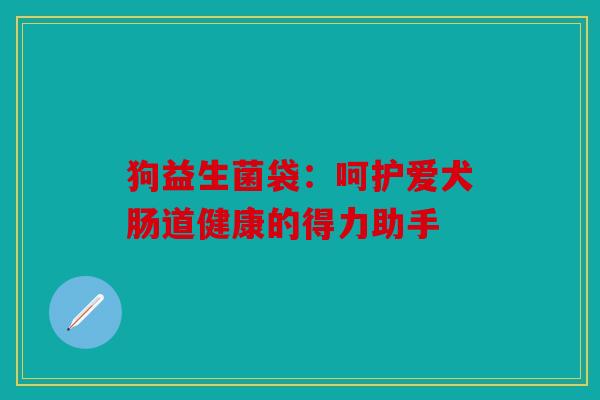 狗益生菌袋：呵护爱犬肠道健康的得力助手