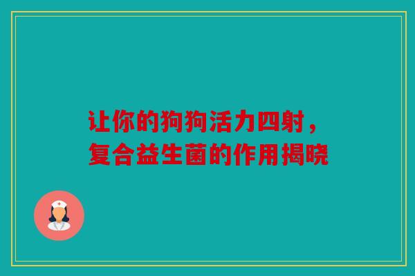 让你的狗狗活力四射，复合益生菌的作用揭晓
